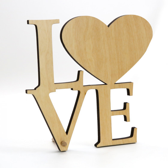 Heart LOVE from Table Sublimation Birch 19x19 cm.