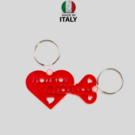 Keychain in Plexiglass RED KEY 8x4 cm.