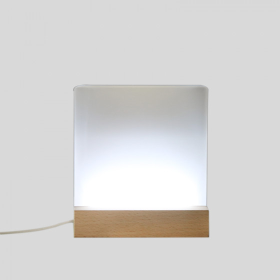 Base LED LEGNO con Plexy Sublimatico 15x15 cm.