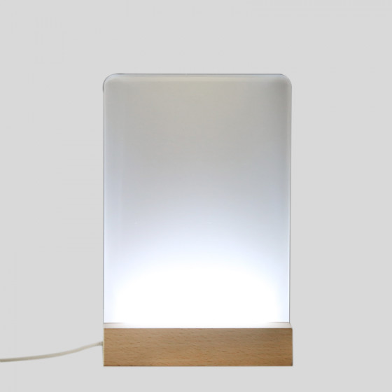 Base LED LEGNO con Plexy Sublimatico 15X20 cm.