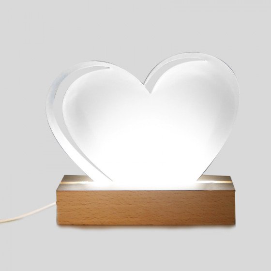 LED base with Sublimatic Plexy in HEART shape