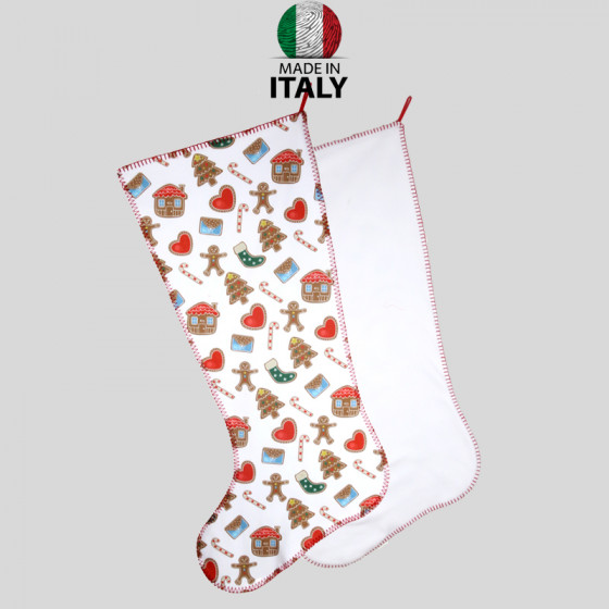 Fleece socks with red embroidery print back