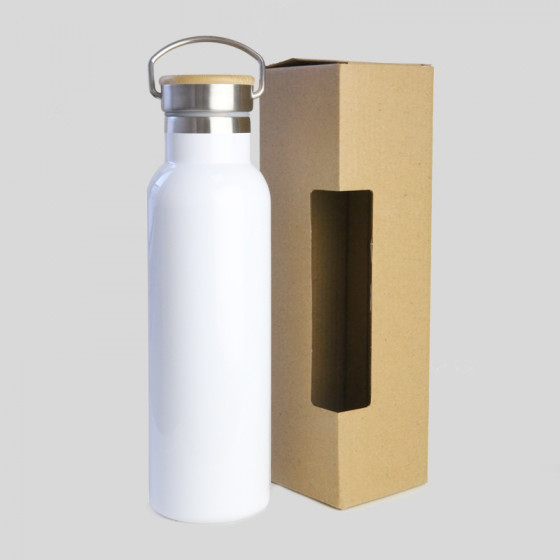 Thermal Water Bottle with Wooden Cap 600 ml.