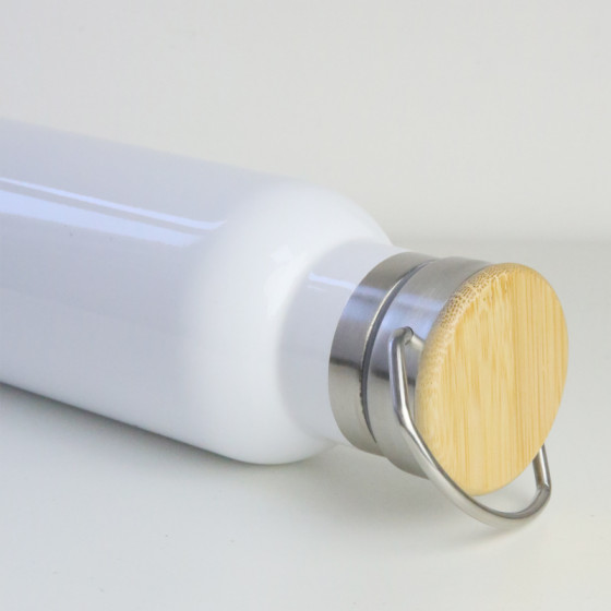 Thermal Water Bottle with Wooden Cap 600 ml.