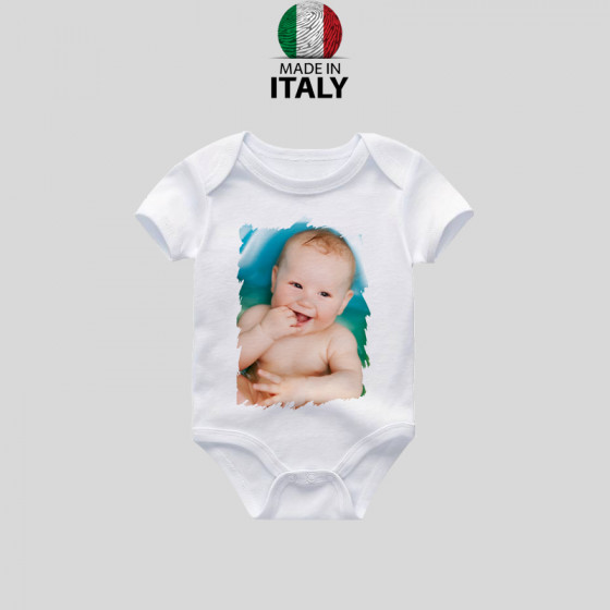 White Baby Bodysuit with Polyester Clip
