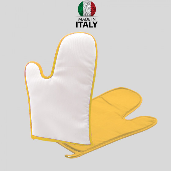 Two-tone glove with colored edge and back 16x32 cm.