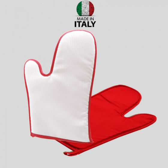 Two-tone glove with colored edge and back 16x32 cm.