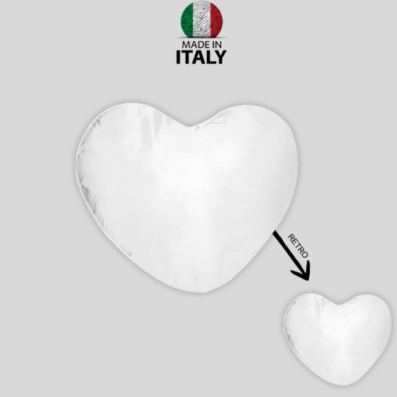 Mini Cuscino CUORE Bianco-Bianco 23x20 cm. Completo di imbottitura